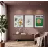 Canlı Botanik Bahçe Üçlüsü 3lü Siyah Çerçeveli Tablo Seti Bohem Tablo Poster Tablo Resim Çerçevesi