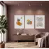 Bohem Toprak Tonları Tablo 3lü Beyaz Çerçeveli Tablo Seti Bohem Tablo Salon Duvar Tablo Poster