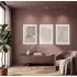 Doğal Çizgiler Soyut Yaprak 3lü Ahşap Çerçeveli Tablo Seti Poster Tablo Resim Çerçevesi Dekoratif
