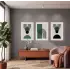Minimalist Yeşil Kemerli 3lü Ahşap Çerçeveli Tablo Seti Poster Tablo Resim Çerçevesi Dekoratif Obje