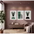 Minimalist Yeşil Kemerli 3lü Beyaz Çerçeveli Tablo Seti Tablo Çerçeve Salon Duvar Tablo Dekor