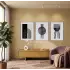 Minimalist Geometrik Formlar 3lü Ahşap Çerçeveli Tablo Seti Resim Çerçevesi Tablo Salon