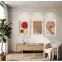 Terracotta Geometrik Formlar 3lü Beyaz Çerçeveli Tablo Seti Poster Tablo Duvar Tablo Ev Dekorasyonu