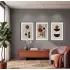 Terracotta Yeşil Geometrik Denge 3lü Siyah Çerçeveli Tablo Seti Poster Tablo Resim Çerçevesi