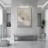 Narin Çiçek Açık Pastel Tonlar Tekli Gold Metal Çerçeveli Cam Tablo Ev Dekorasyonu