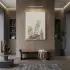 Bitkisel Yapraklar Doğal Toprak Tonları Tekli Gold Metal Çerçeveli Cam Tablo Poster Dekoratif