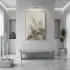 Yaprak Formları Sıcak Toprak Tekli Gold Metal Çerçeveli Cam Tablo Poster Dekoratif Obje