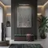 Tüy Motif Gümüş Gri Altın Tekli Metal Çerçeveli Cam Tablo Duvar Salon Aksesuarları