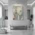 Soyut Çiçek Pastel Yeşil Bej Tekli Gümüş Metal Çerçeveli Cam Tablo Poster Dekoratif