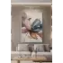 Tekli Gümüş Metal Çerçeveli Premium Cam Baskılı Kelebek Tablo — Çok Renkli Ressam