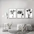 Siyah Beyaz Desenli Metal Çerçeveli Tablo Seti Gümüş
