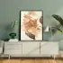 Turuncu Soyut Çiçek Desenli Tekli Metal Çerçeveli Tablo