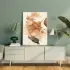 Turuncu Soyut Çiçek Desenli Tekli Metal Çerçeveli Tablo