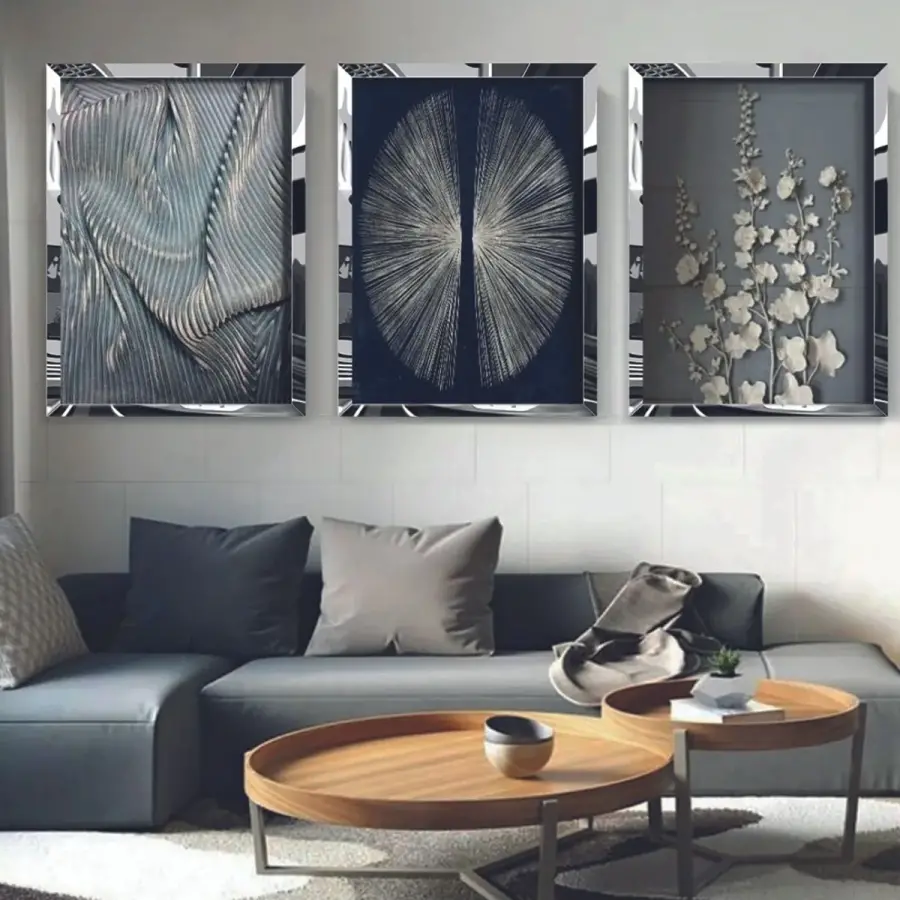 Modern 3lü Kombin Dekoratif Pleksi Tablo