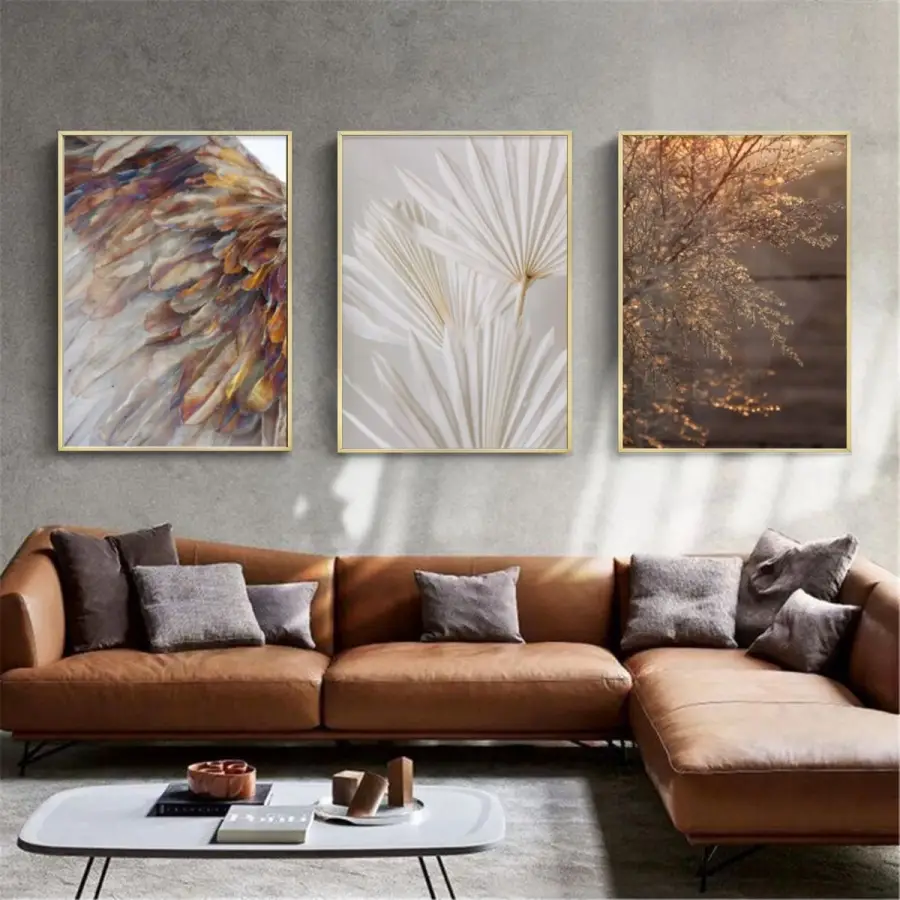 Sonbahar Dokunuşları: Doğanın Sanatsal Yansımaları Metal Çerçeveli Tablo Takımı