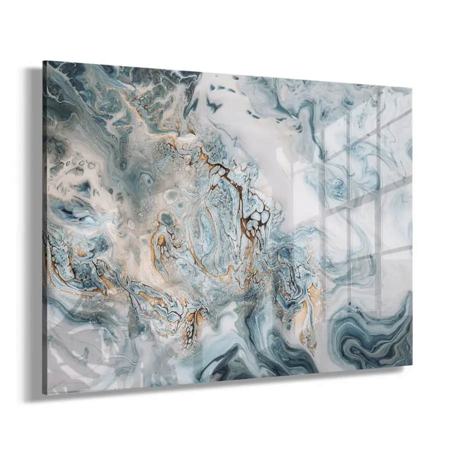 Karışık Renk Tonları Tekli Yatay Cam Tablo