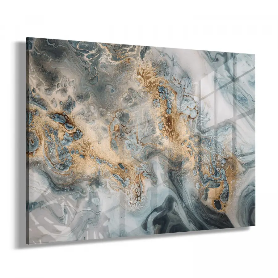 Pembe Karışımı Tonlar Tekli Yatay Cam Tablo