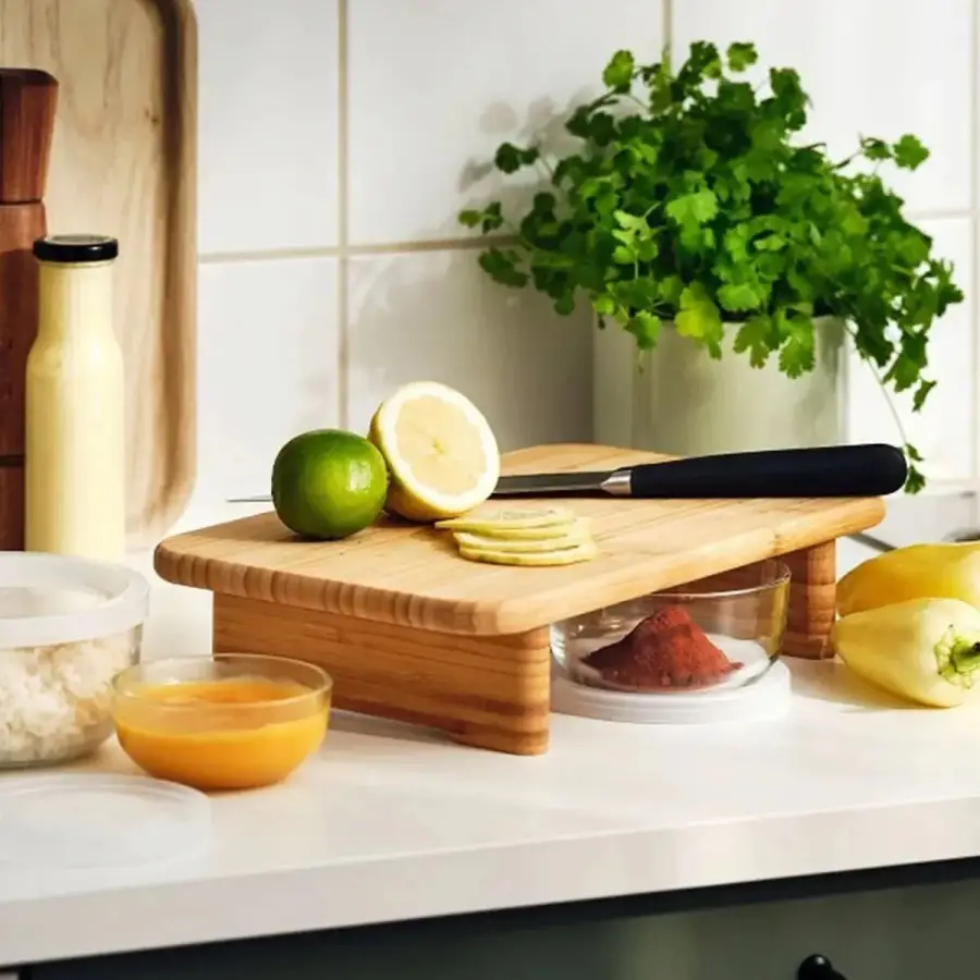 Soho Bambu Ayaklı Kesme Tahtası Ekmek Kesim Panosu Antibakteriyel Ayaklı Ekmek Tahtası