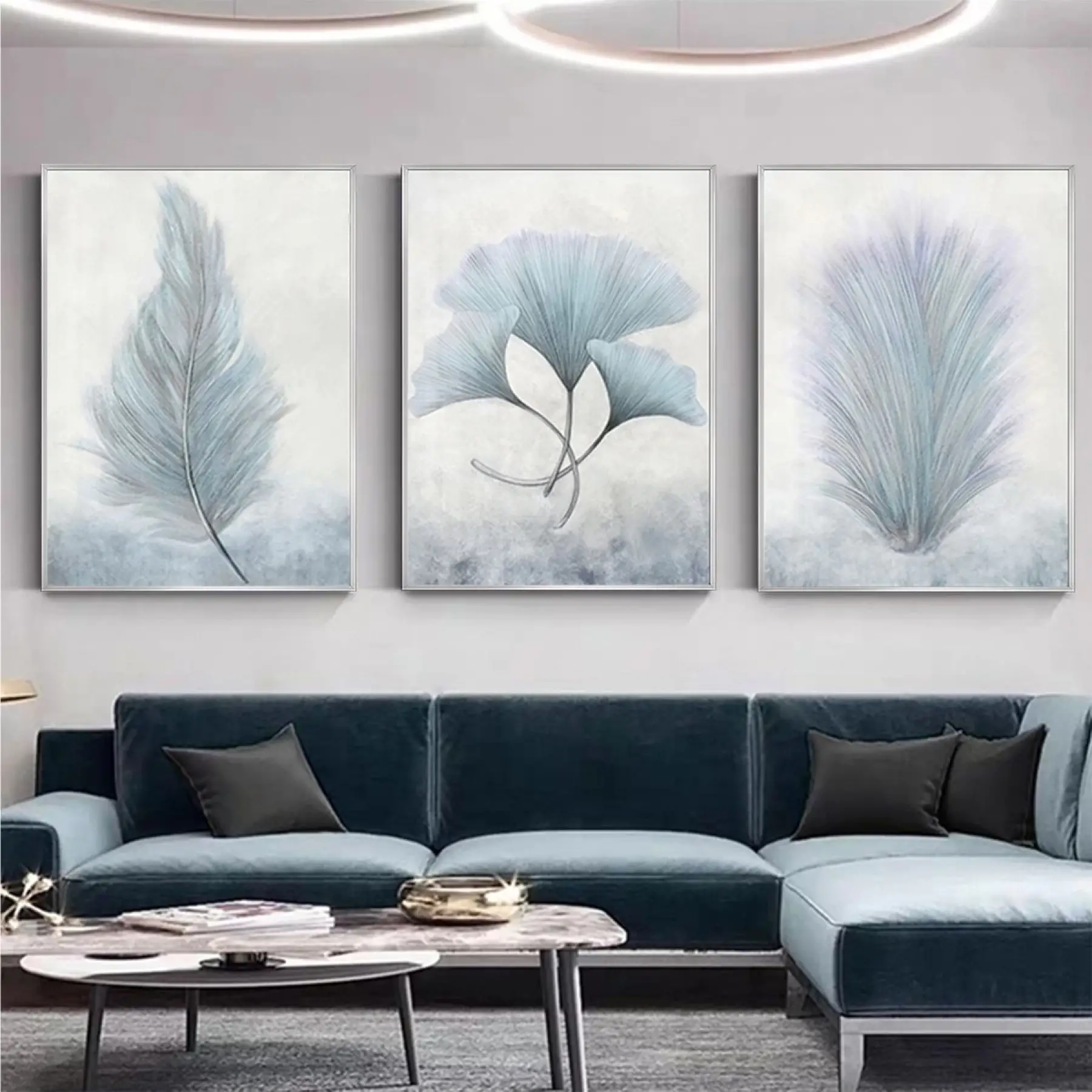 Doğanın Dansı Üçlü Metal Çerçeveli Tablo Takımı