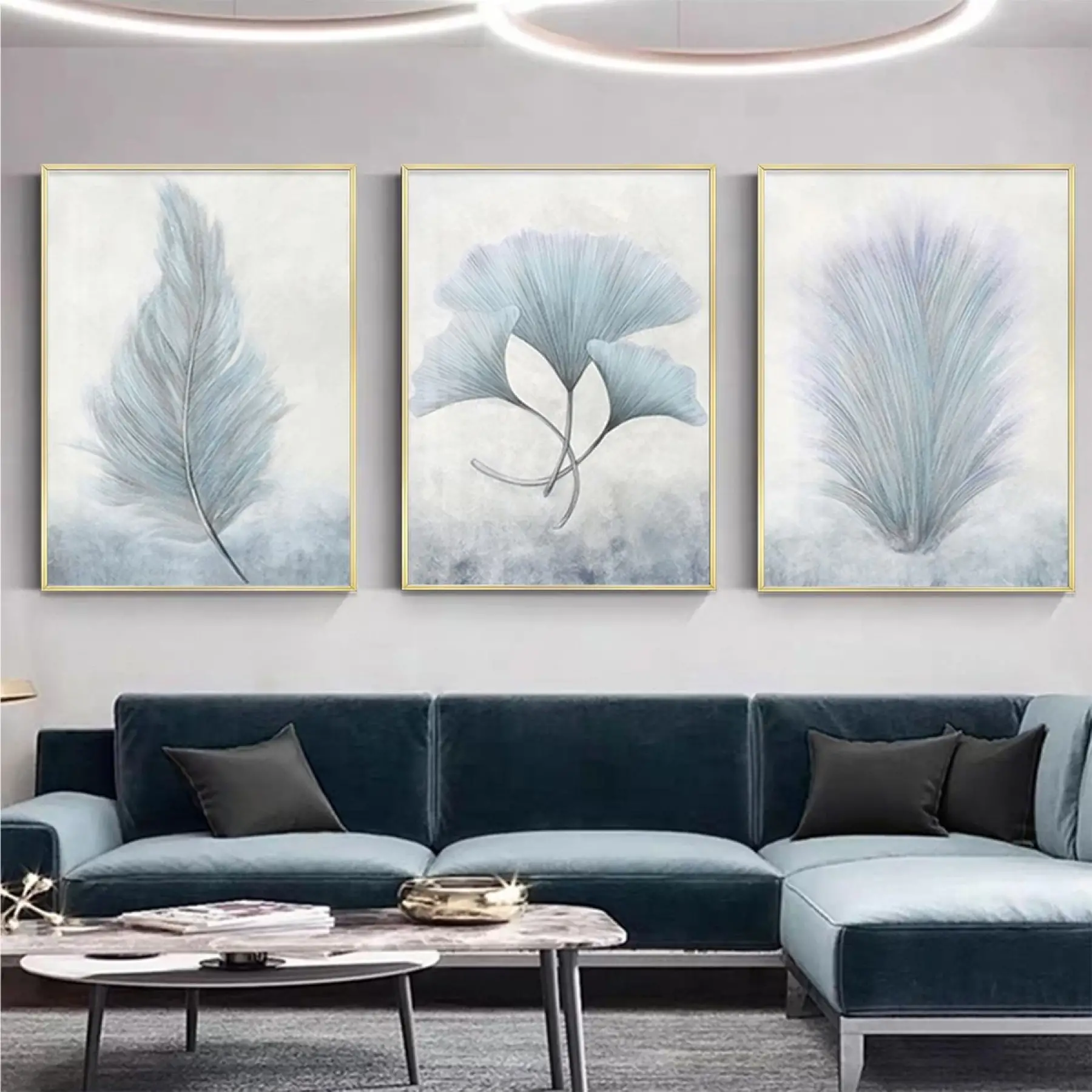 Doğanın Dansı Üçlü Metal Çerçeveli Tablo Takımı