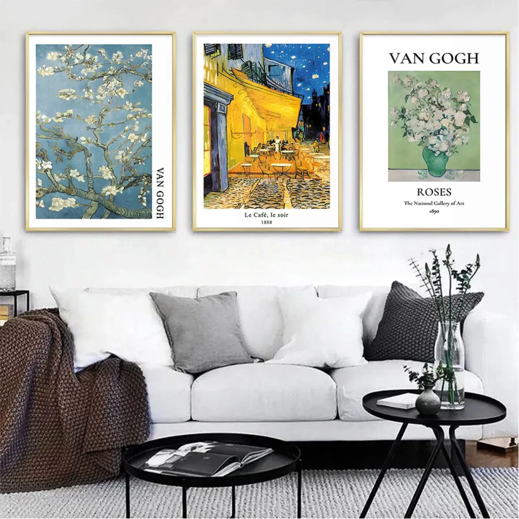 Yıldızlı Gece Şıklığı: Gökyüzü Ve Işıltı Temalı Üçlü Metal Çerçeveli Tablo Seti