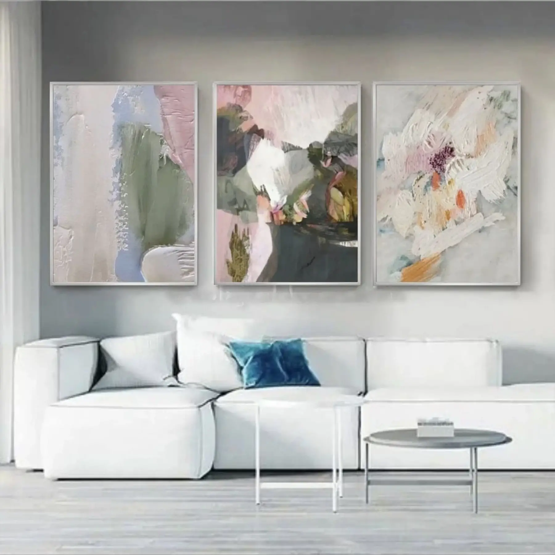 Sanatsal Doku Oyunları: Pastel Ve Doku Üçlü Metal Çerçeveli Tablo Seti