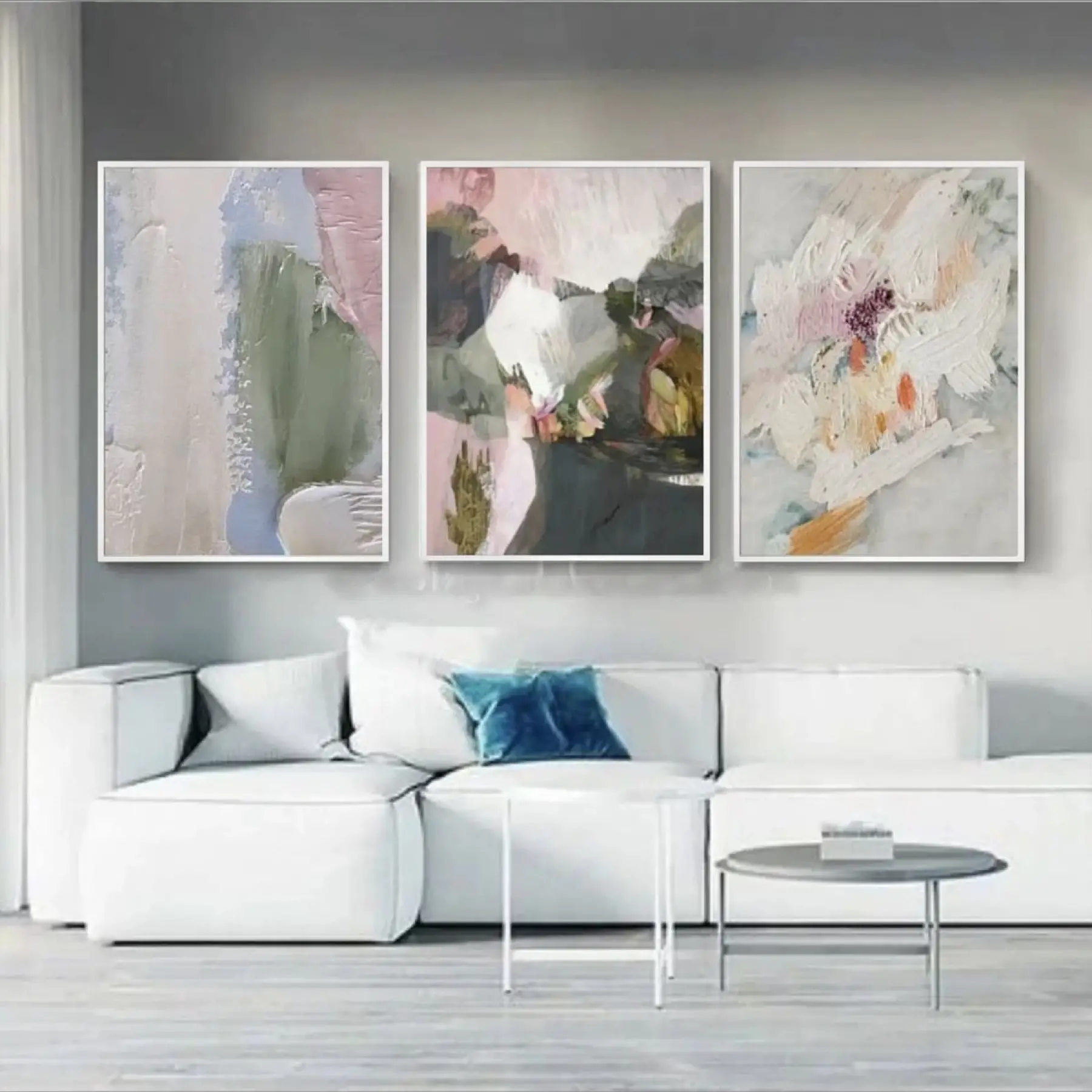 Sanatsal Doku Oyunları: Pastel Ve Doku Üçlü Metal Çerçeveli Tablo Seti