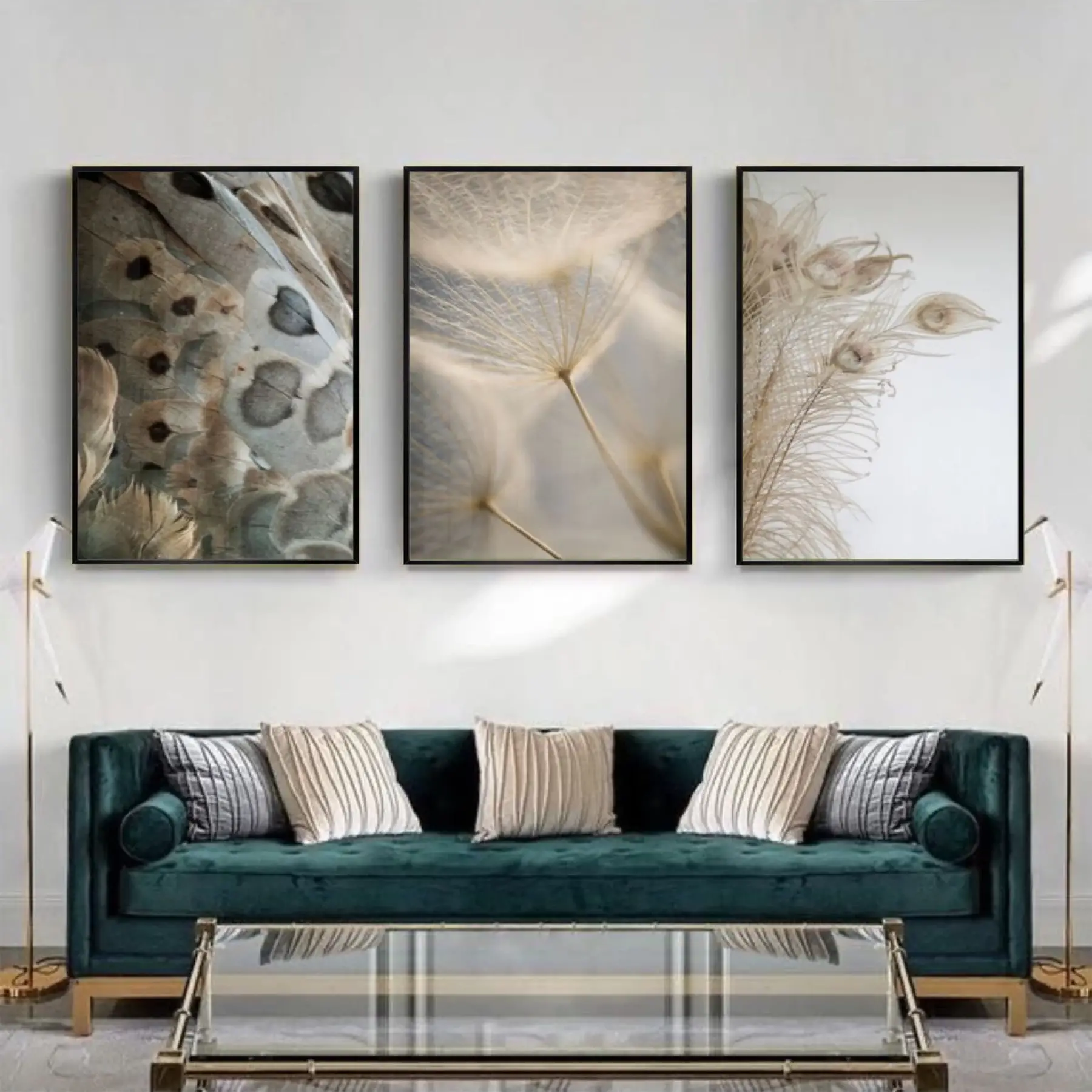Doğanın İzleri: Yumuşak Dokunuşlar Ve Organik Desenler Metal Çerçeveli Tablo Seti