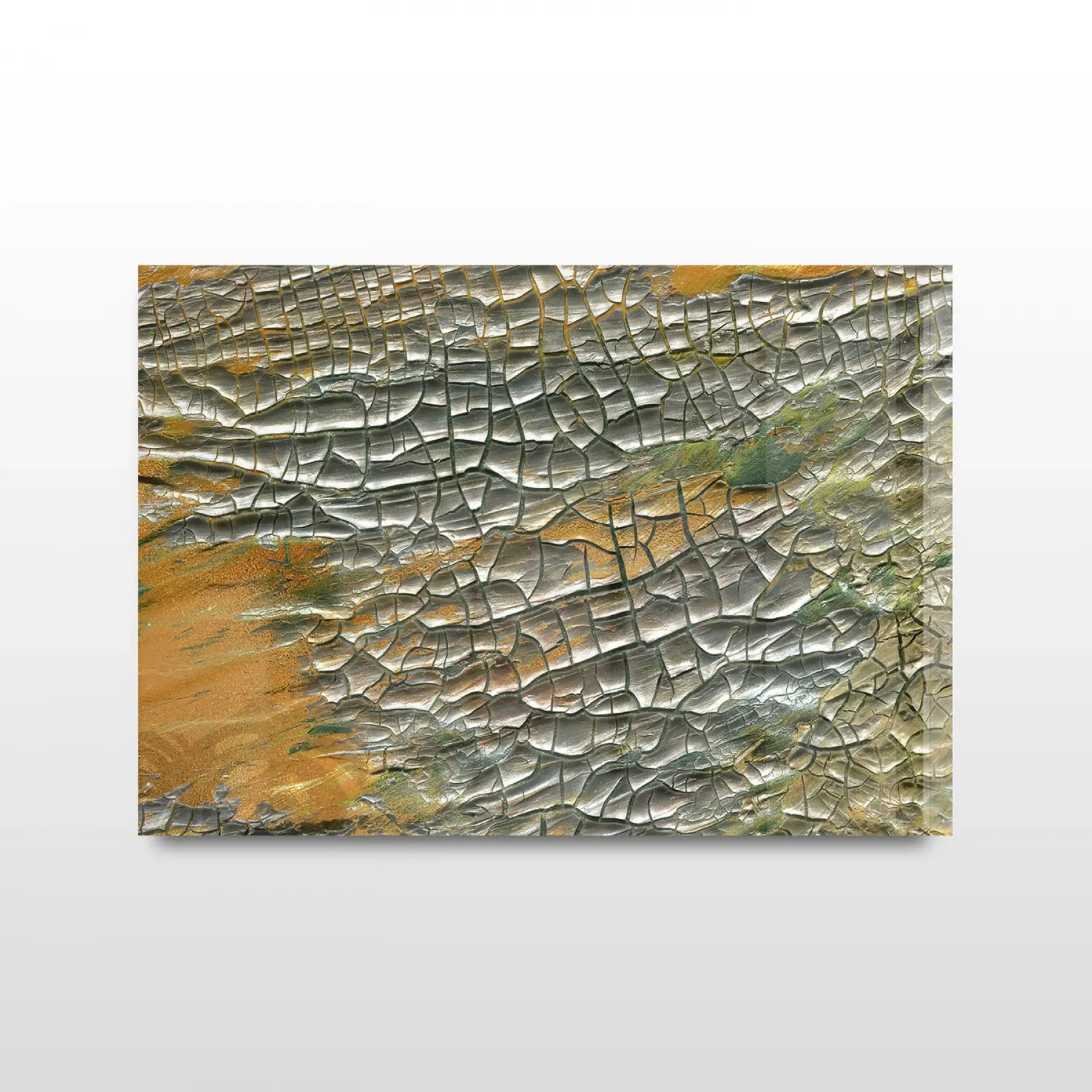 Doğal Taşlar Efektli Tekli Yatay Cam Tablo