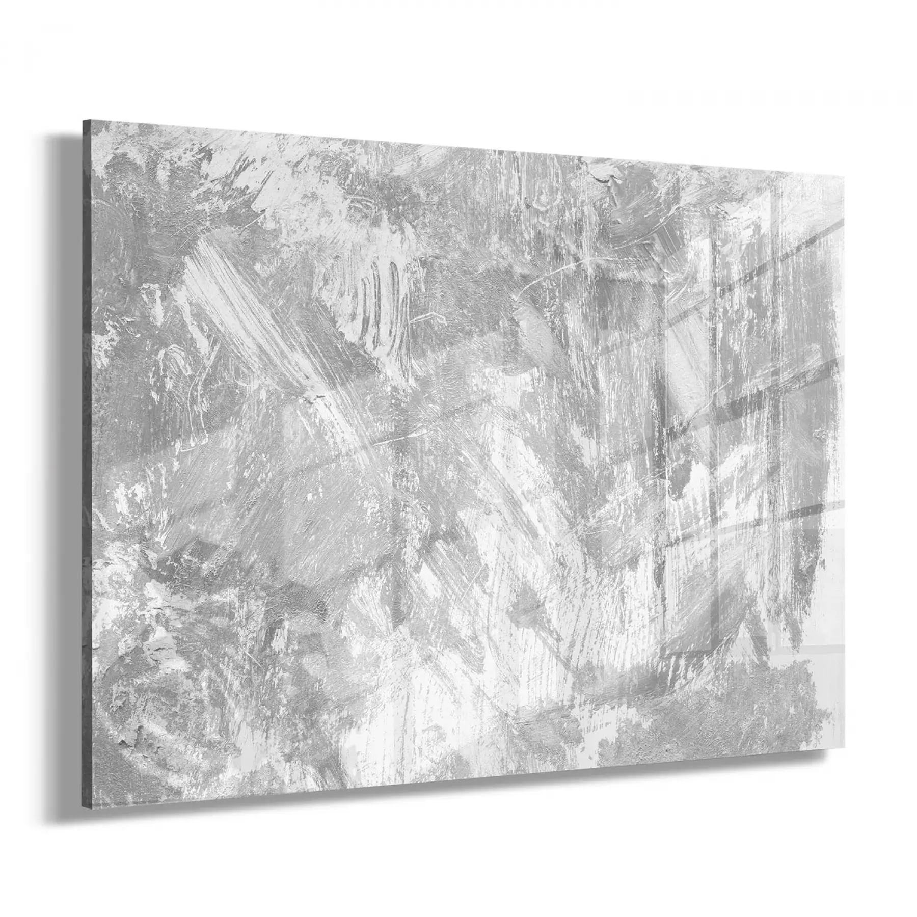 Gir ve Beyaz Tonlar Tekli Yatay Cam Tablo