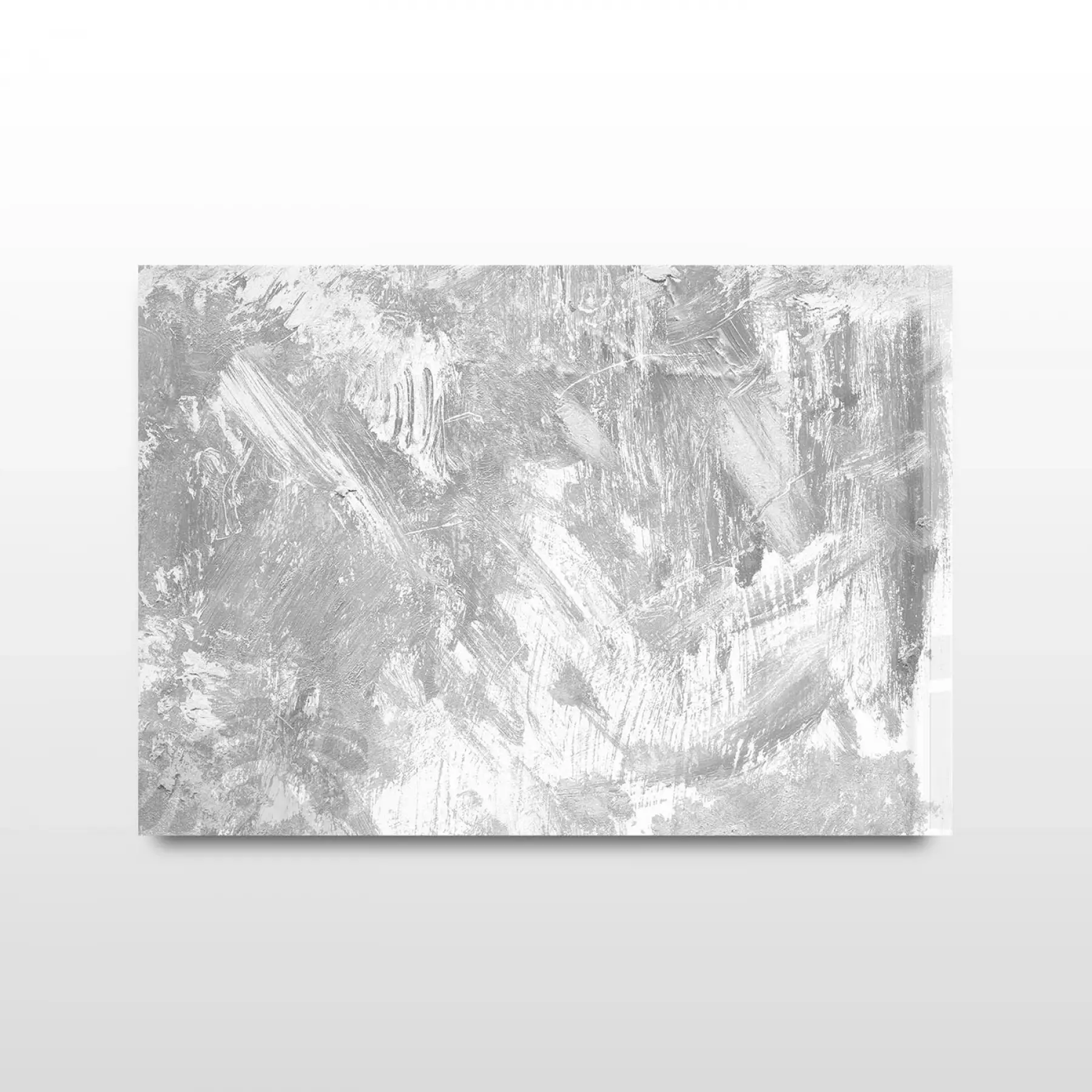 Gir ve Beyaz Tonlar Tekli Yatay Cam Tablo