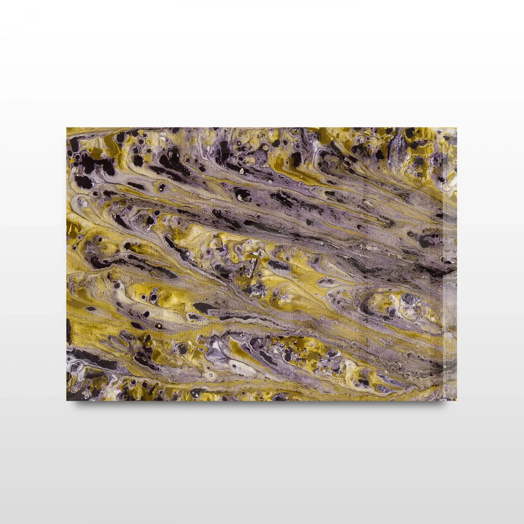 Karışık Renkler Soyut Desenli Tekli Yatay Cam Tablo