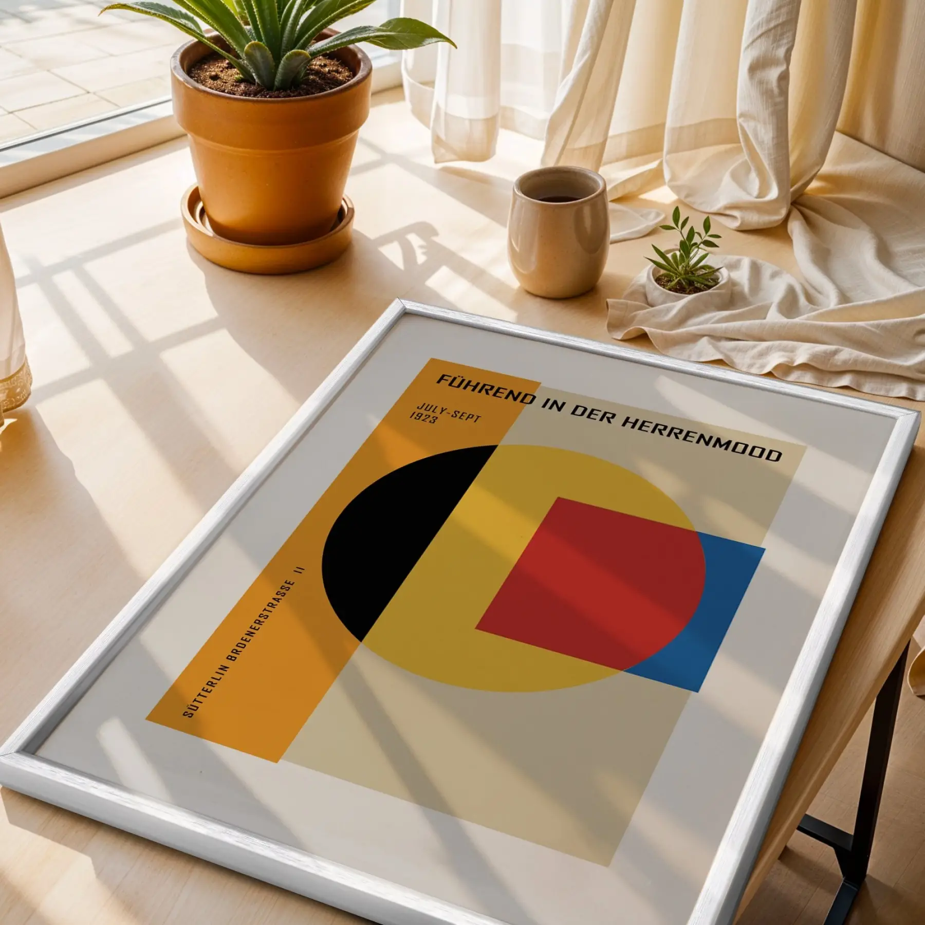 Bauhaus Figür Leopar Sanatı Beyaz Çerçeveli 3lü Ahşap Tablo Seti