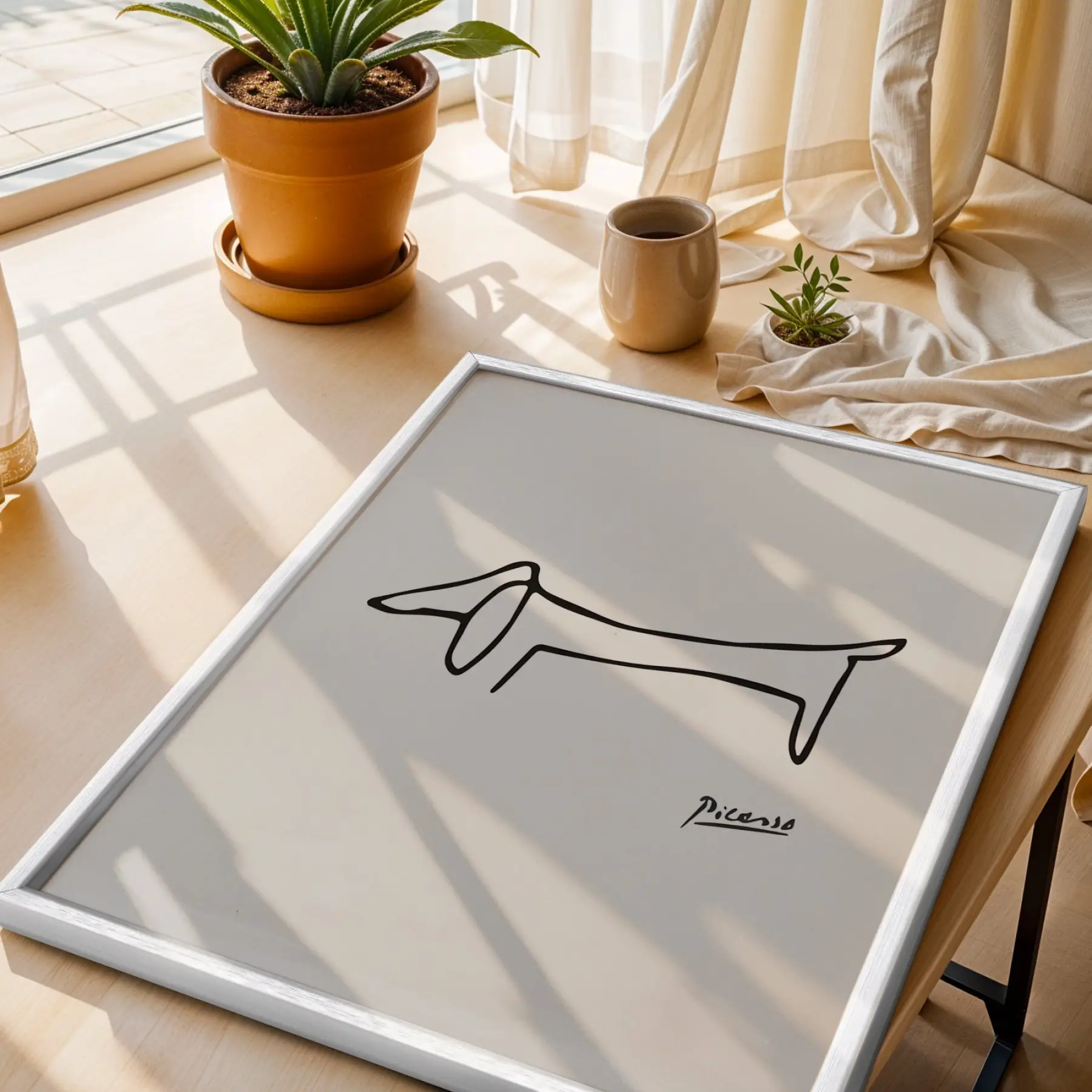 Siyah Beyaz Minimalist Çizgiler Beyaz Çerçeveli 3lü Ahşap Tablo Seti