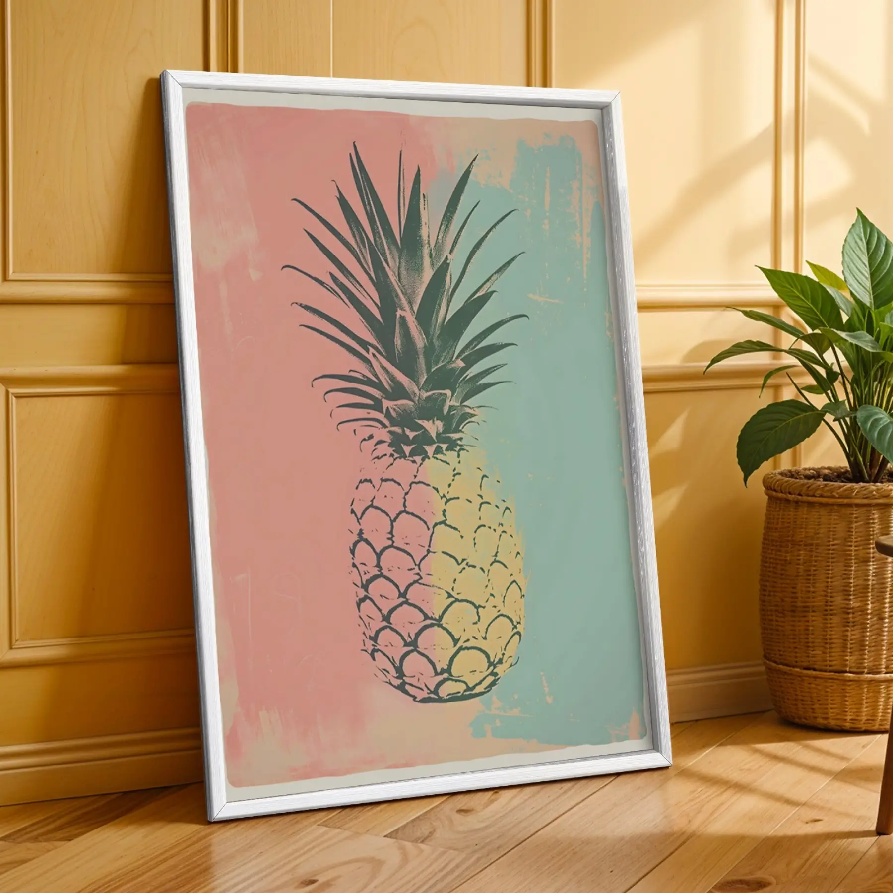 Pop-Art Lezzet Üçlüsü Beyaz Çerçeveli 3lü Ahşap Tablo Seti