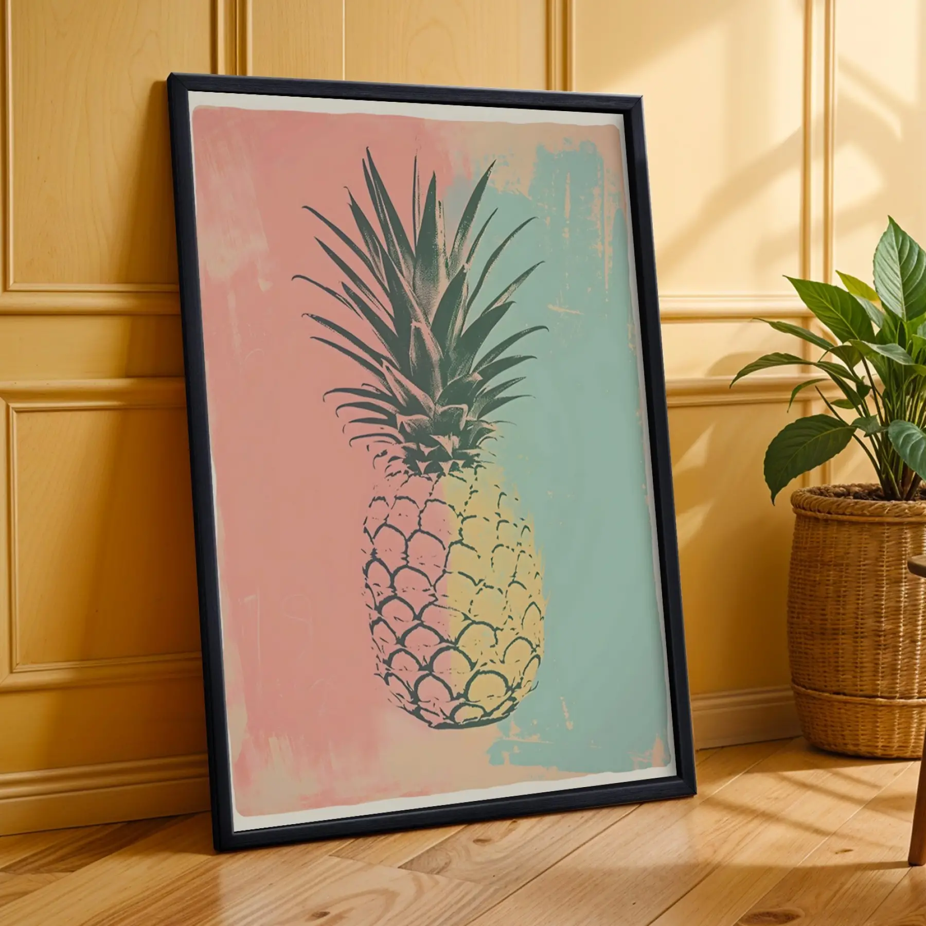 Pop-Art Lezzet Üçlüsü Siyah Çerçeveli 3lü Ahşap Tablo Seti