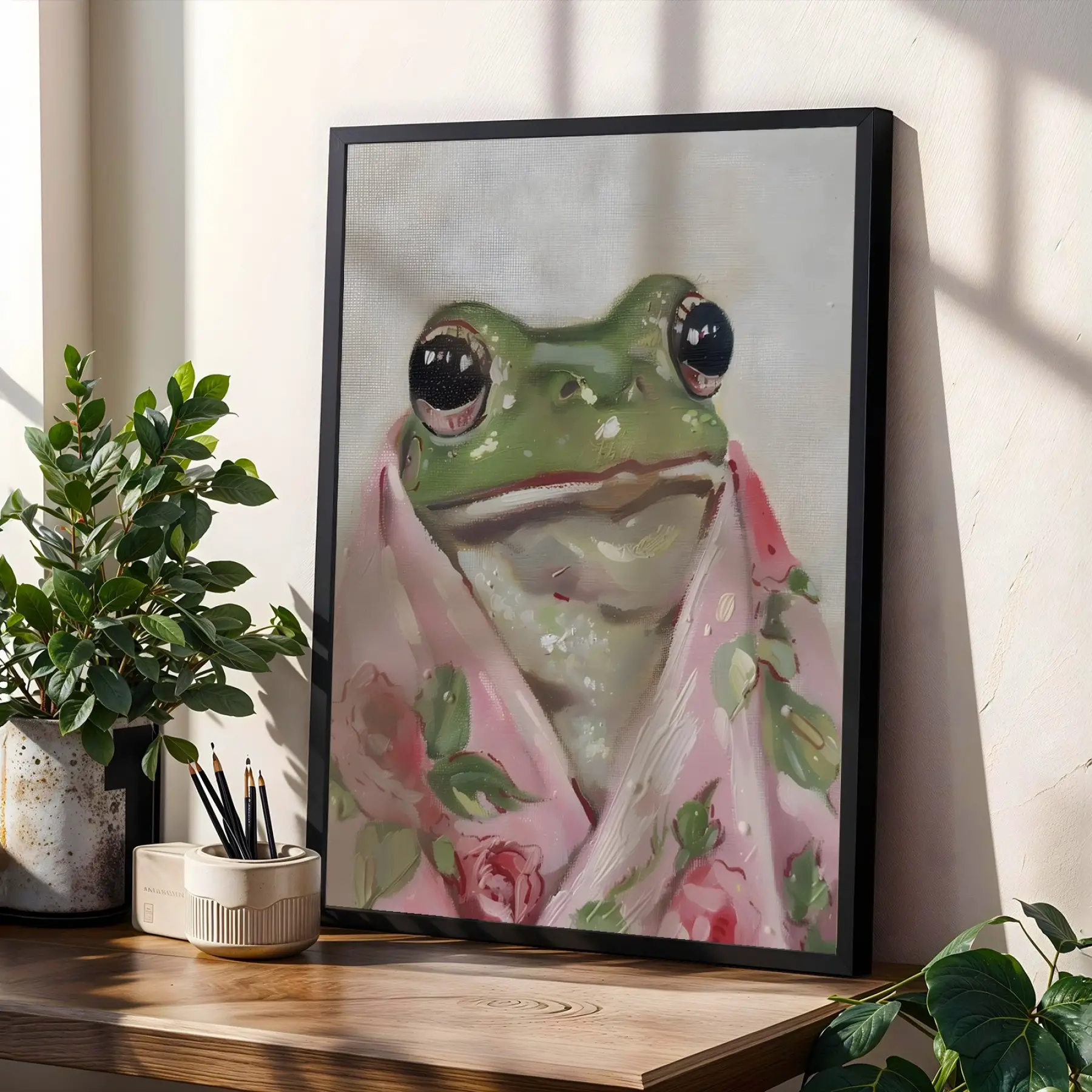 Çarpıcı Eklektik Sanat Üçlüsü Siyah Çerçeveli 3lü Ahşap Tablo Seti