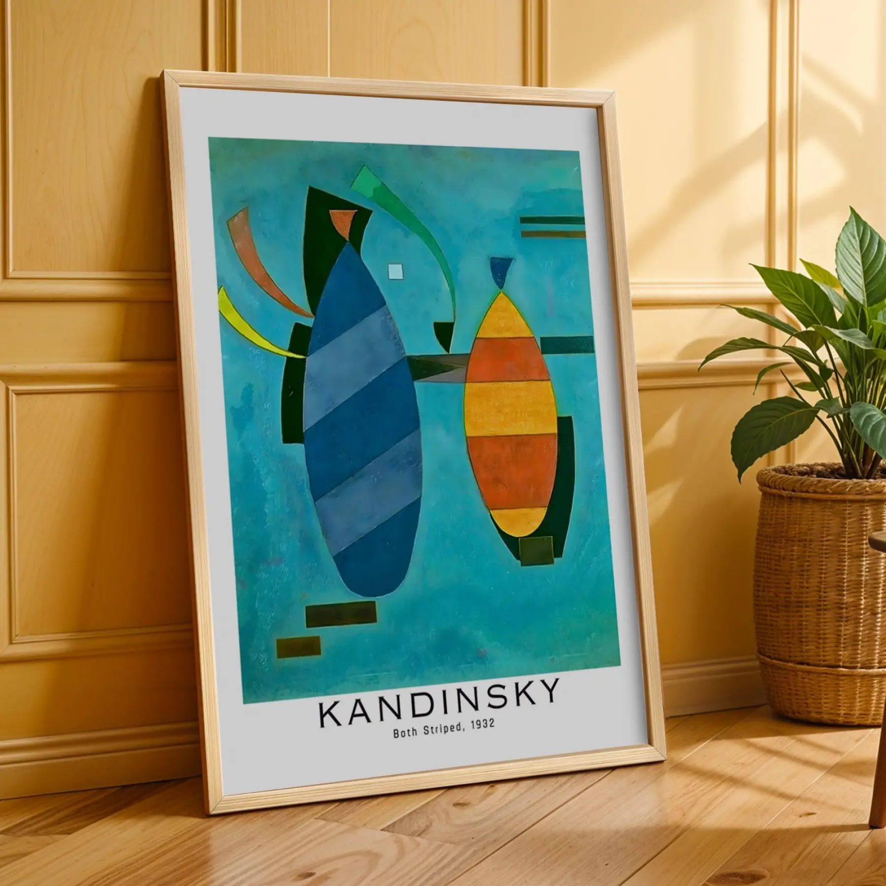 Kandinsky Sanat Mirası Koleksiyonu Doğal Ahşap Çerçeveli 3lü Tablo Seti