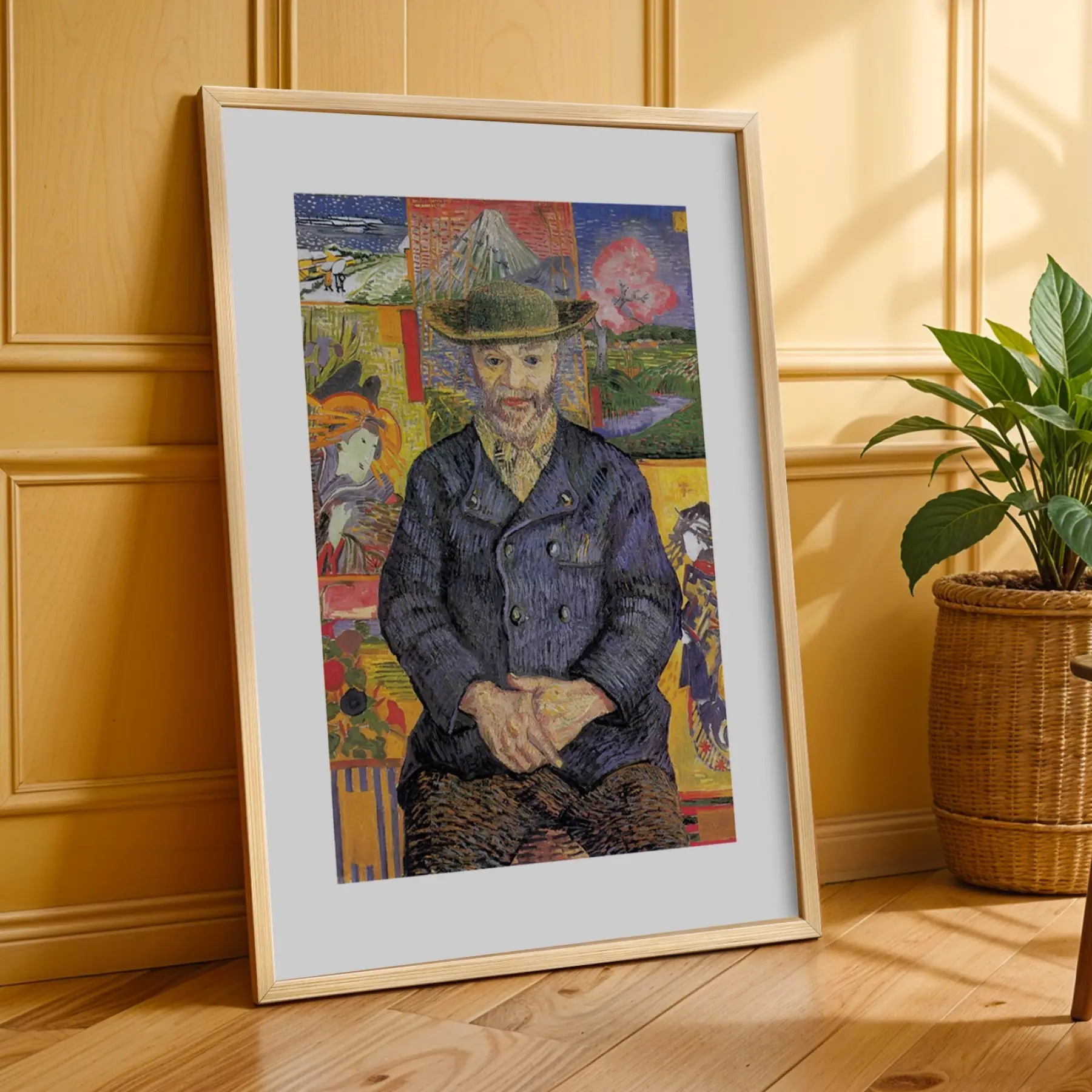 Diverjan Sanat Üçlüsü Doğal Ahşap Çerçeveli 3lü Tablo Seti