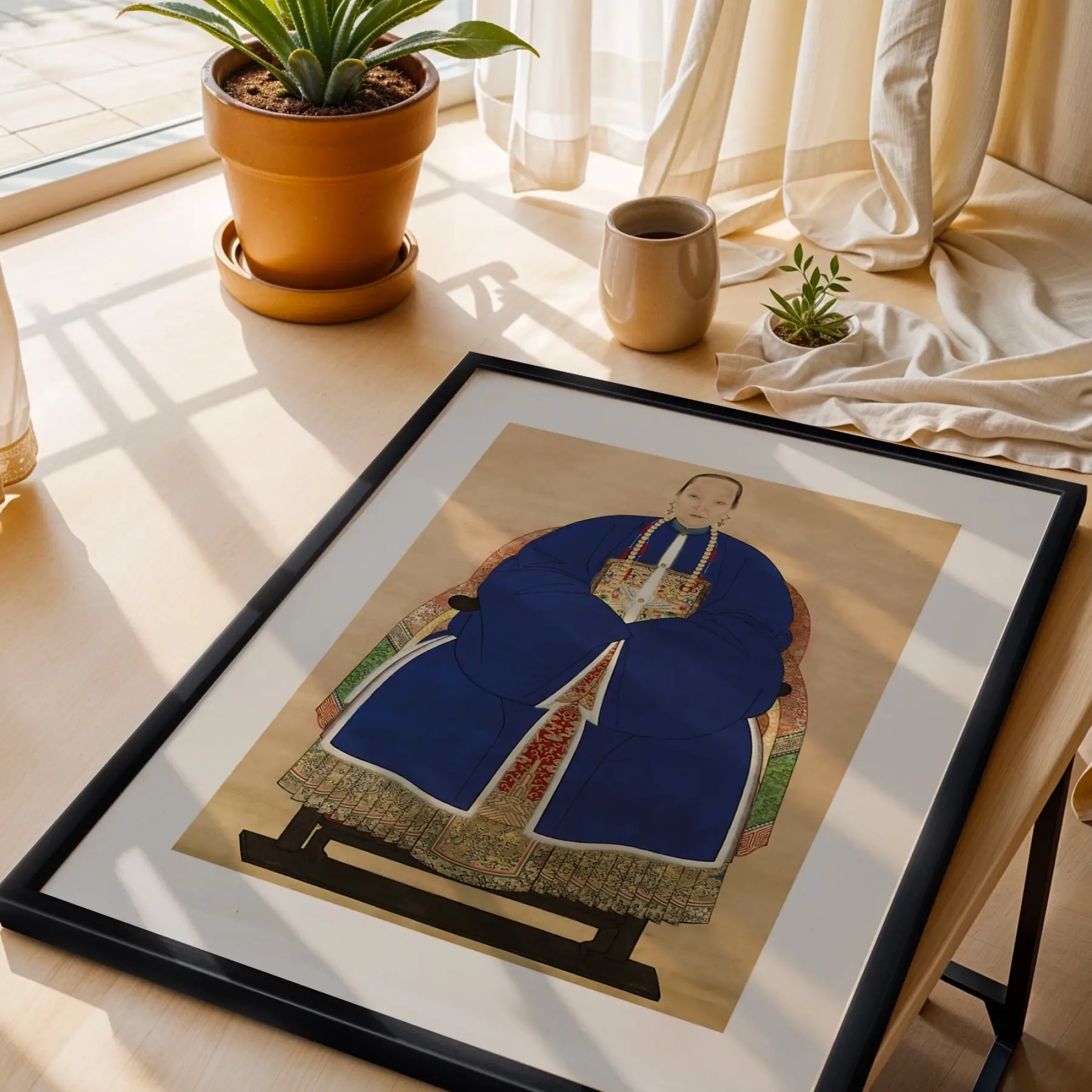 Uzak Doğu Klasik Sanat Seti Siyah Çerçeveli 3lü Ahşap Tablo Seti