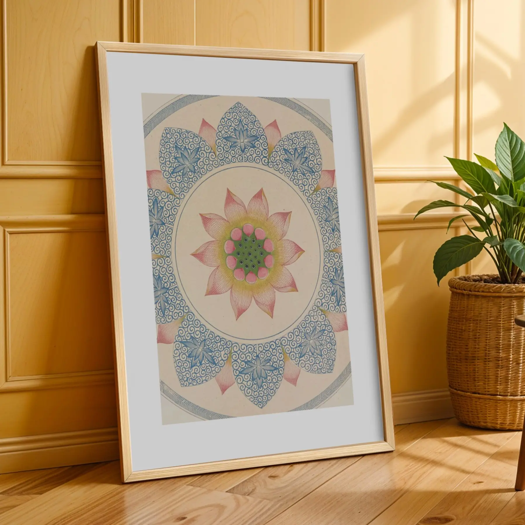 Sanat Eserleri Üçlüsü Doğal Ahşap Çerçeveli 3lü Tablo Seti
