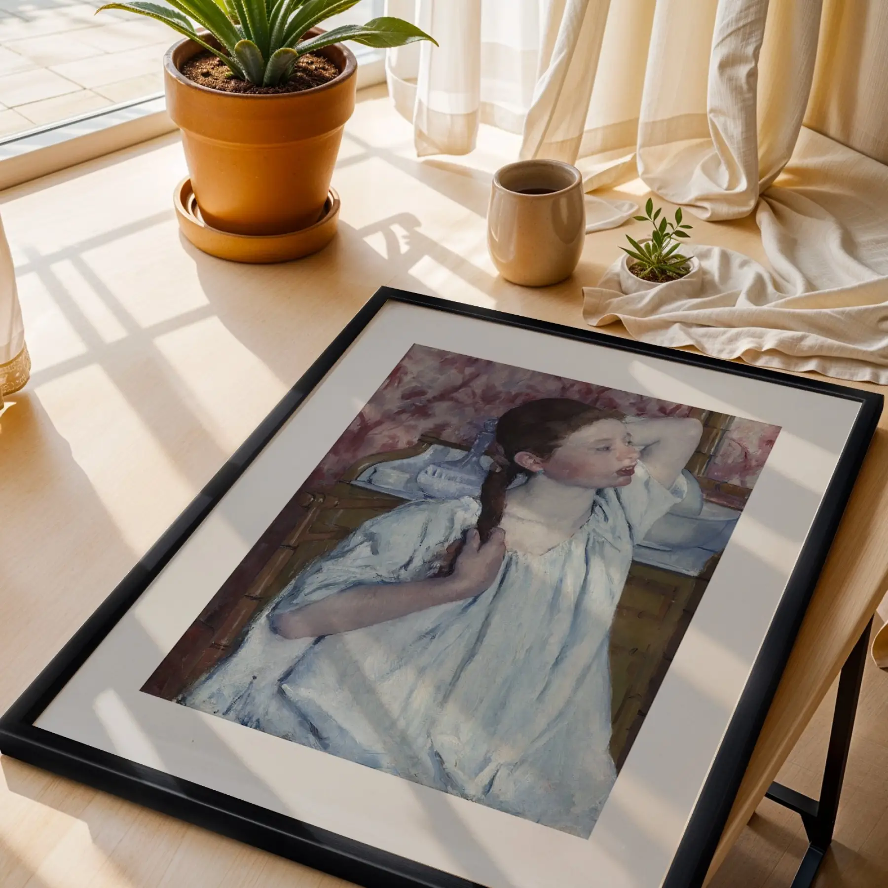 Sanat Eserleri Üçlüsü Siyah Çerçeveli 3lü Ahşap Tablo Seti
