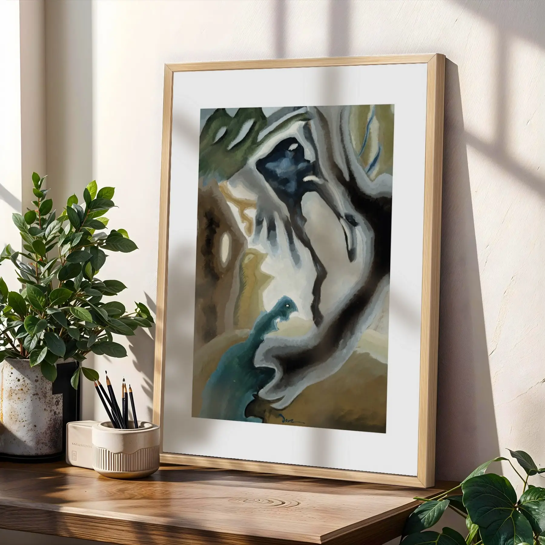 Üç Farklı Sanat Hikayesi Doğal Ahşap Çerçeveli 3lü Tablo Seti
