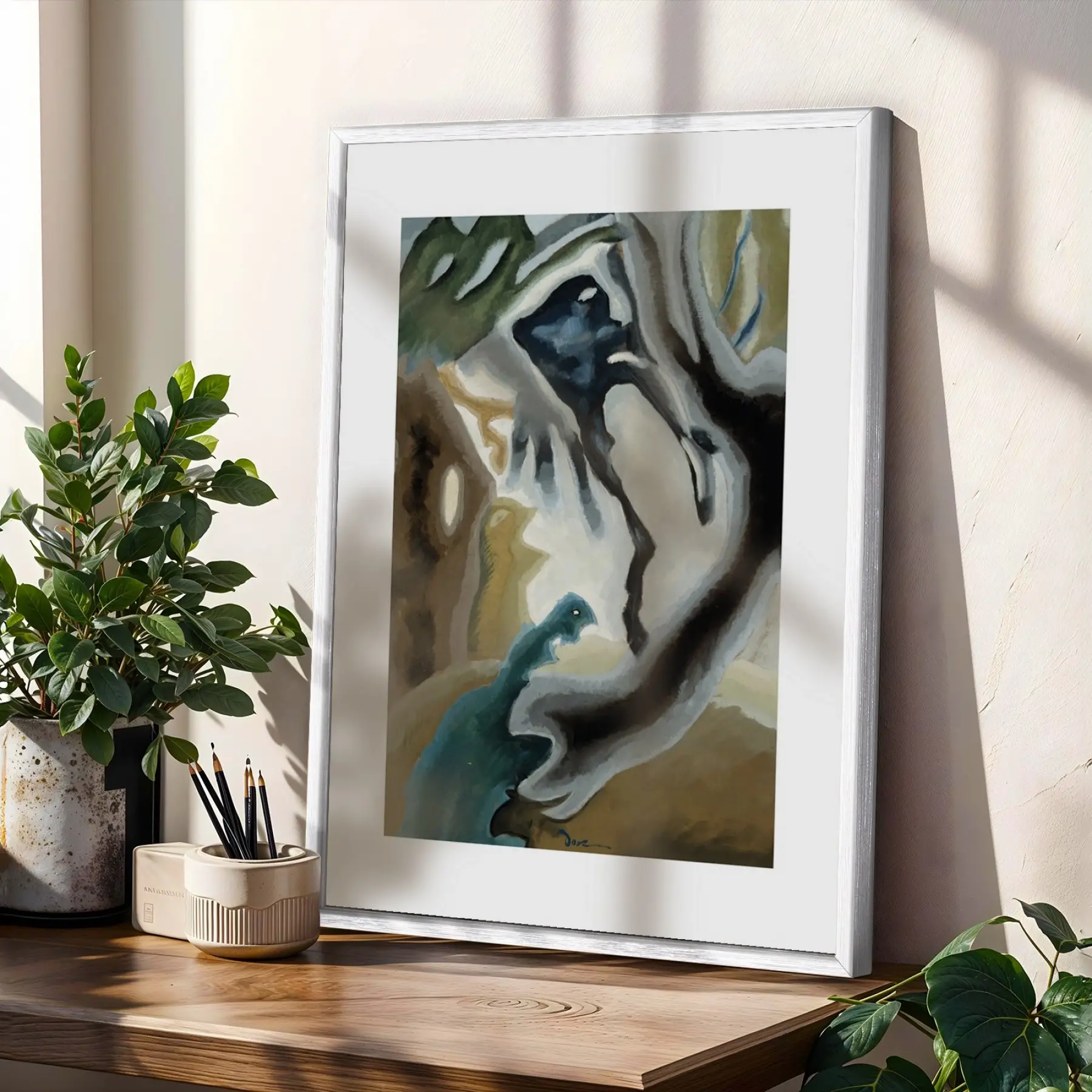Üç Farklı Sanat Hikayesi Beyaz Çerçeveli 3lü Ahşap Tablo Seti