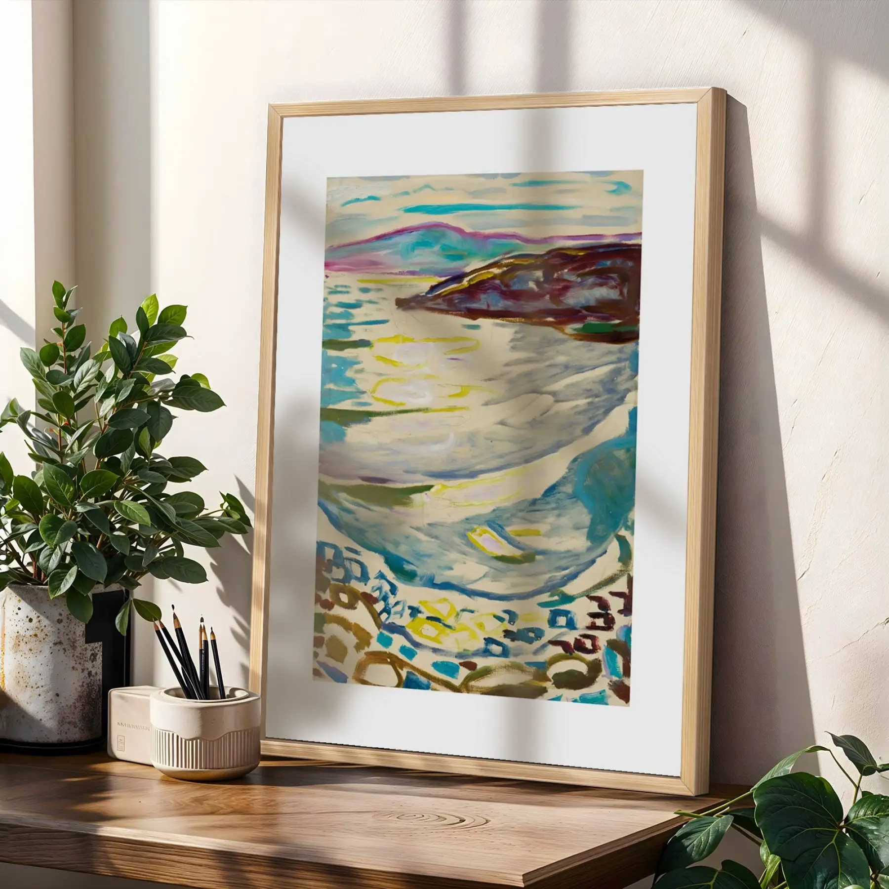 Farklı Sanat Akımları Üçlüsü Doğal Ahşap Çerçeveli 3lü Tablo Seti