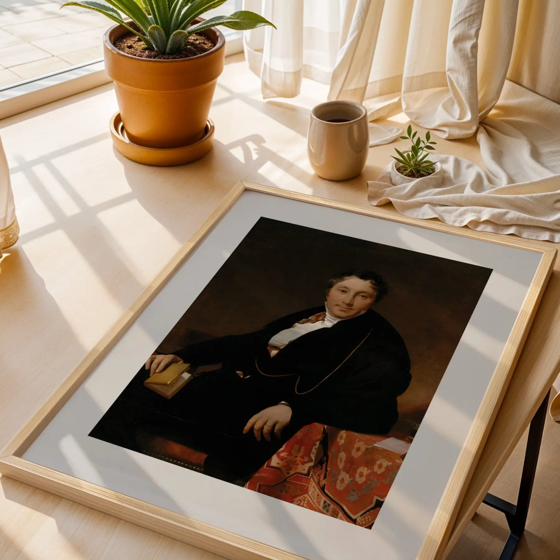Figüratif Sanat Seçkisi Doğal Ahşap Çerçeveli 3lü Tablo Seti
