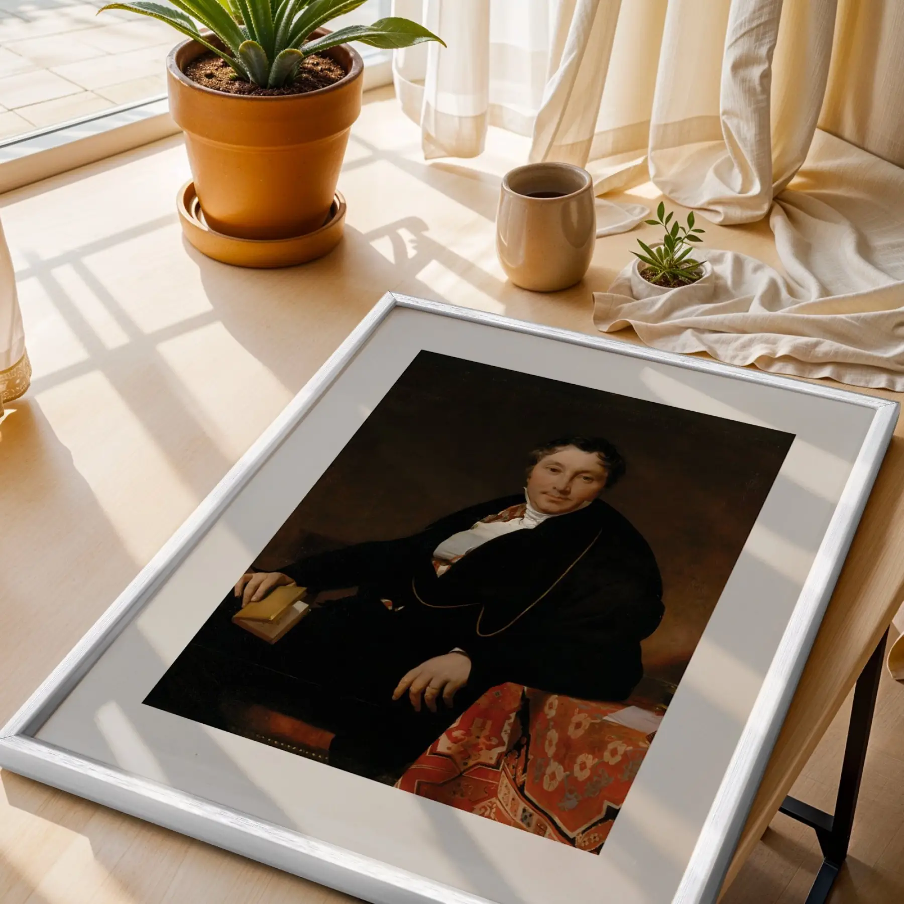 Figüratif Sanat Seçkisi Beyaz Çerçeveli 3lü Ahşap Tablo Seti