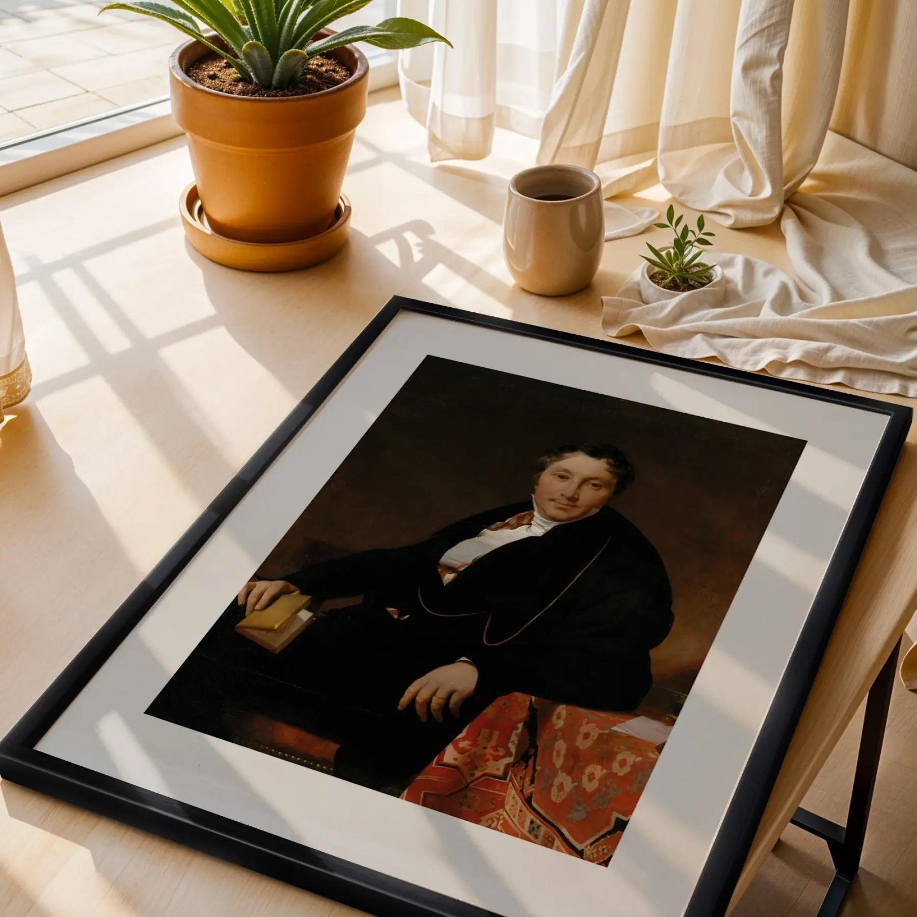 Figüratif Sanat Seçkisi Siyah Çerçeveli 3lü Ahşap Tablo Seti