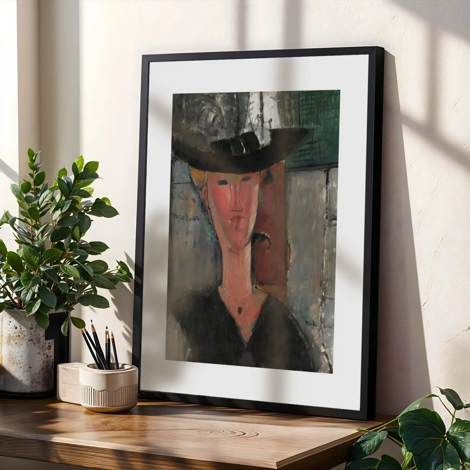 Figüratif Sanat Seçkisi Siyah Çerçeveli 3lü Ahşap Tablo Seti