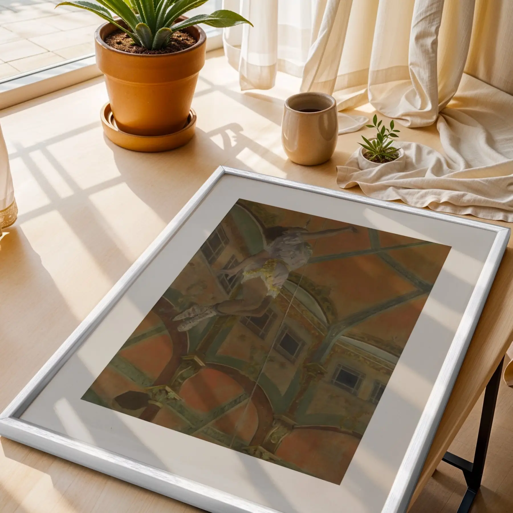 Dönemlerarası Sanat Koleksiyonu Beyaz Çerçeveli 3lü Ahşap Tablo Seti